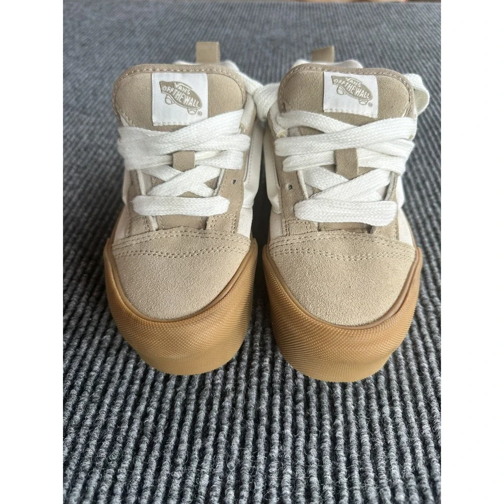 Vans Knu Skool Oatmeal Gum Suede Puffy Skate Shoes Womens 6 Low Top Sneakers